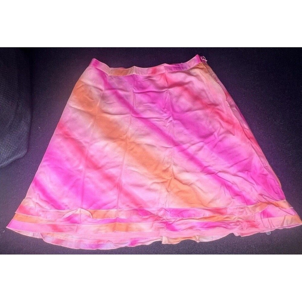 Vintage NWT Ann Taylor 100% Silk Skirt Size 8p Vibrant Colors Fully Lined